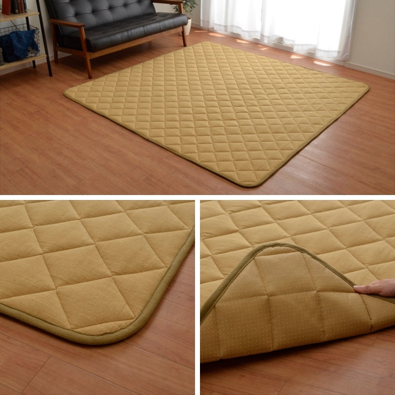 綿100%のオールシーズン使える先染めキルトラグ