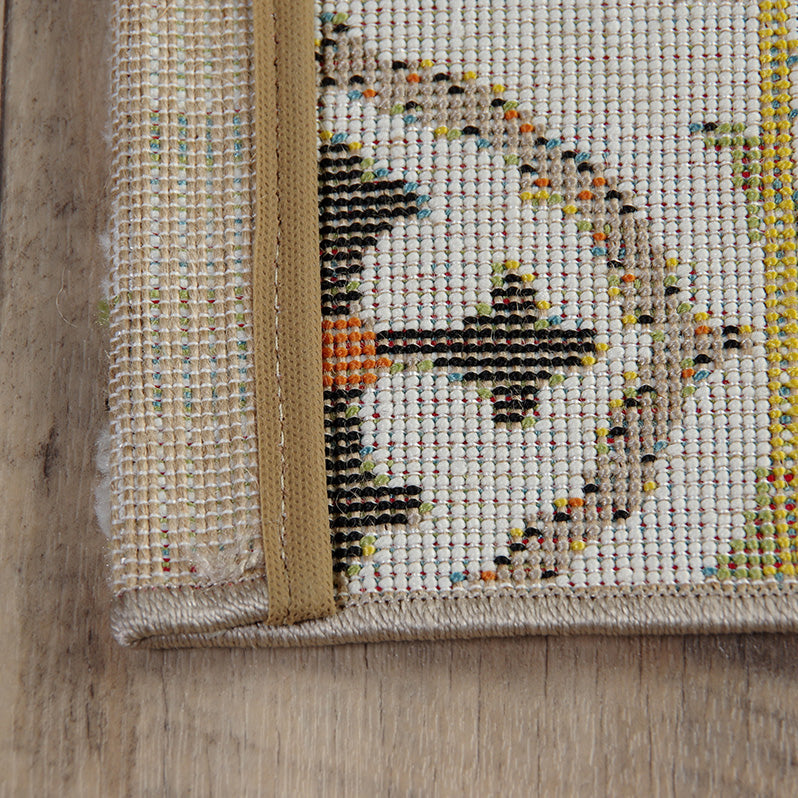 ホワイトベースの鮮やか玄関マット ダンテ