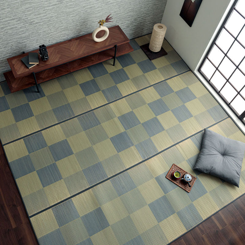 シンプルで飽きのこないブロック柄のい草カーペット ブロック