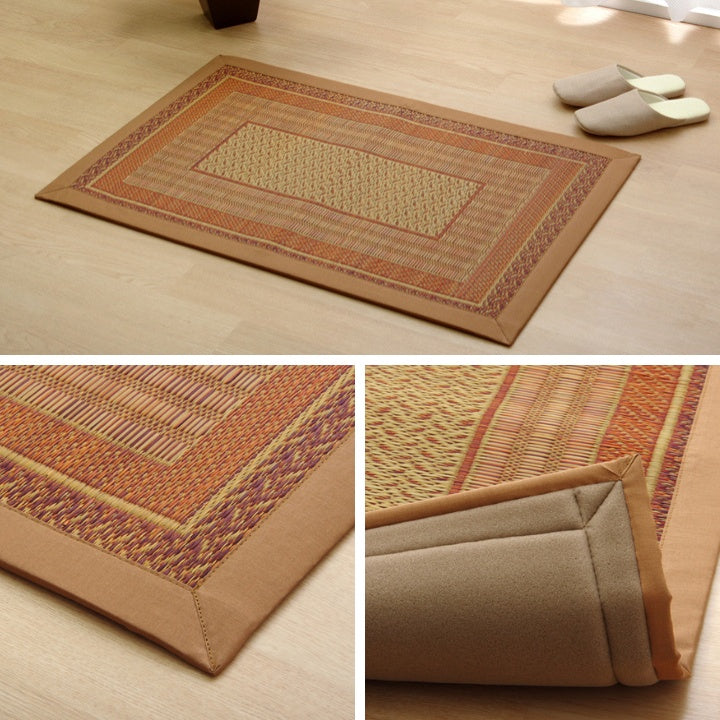 モダンデザインのい草玄関マット 日本の職人により作られた和の美しさを持つ ランクス