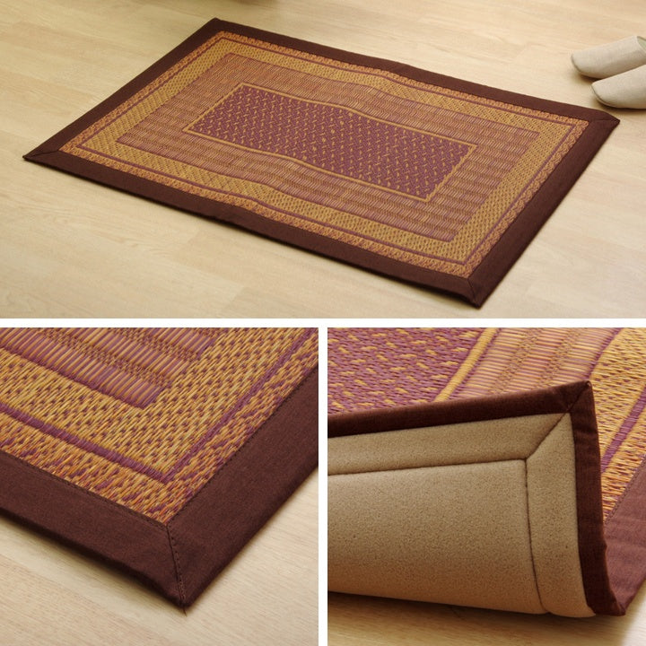 モダンデザインのい草玄関マット 日本の職人により作られた和の美しさを持つ ランクス