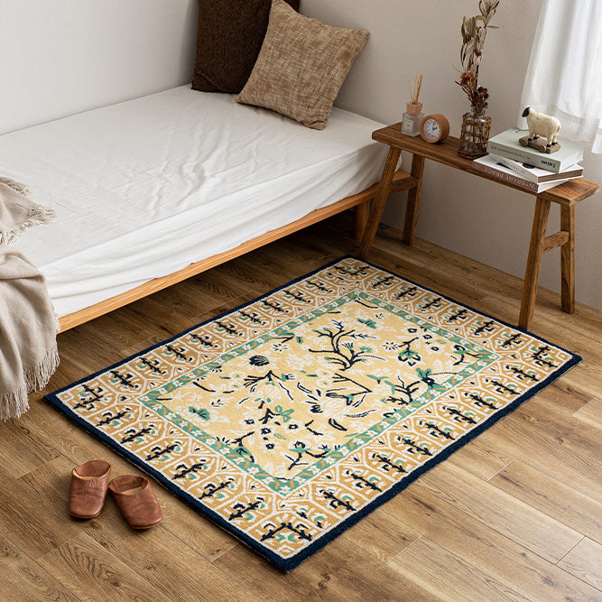 ウール100%のハンドメイドラグマット ポタリー