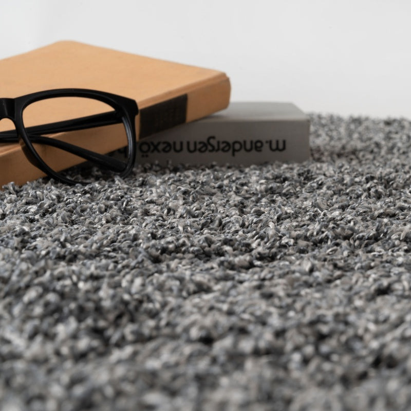 大人グレーのシャギーラグ 国産