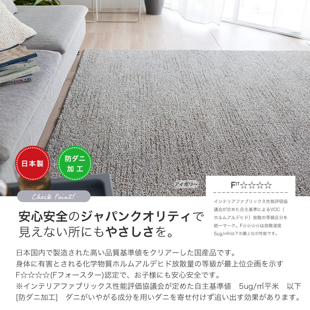 どんなお部屋にも合わせやすい洗える無地のラグ Sol - ソル