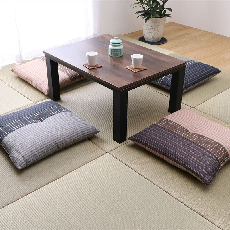 座布団ゆかり しじら生地を繋ぎ合わせた和モダン柄 同色セット