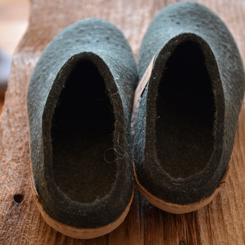 glerups SLIP-ON WITH LEATHER SOLE - スリッポン ルームシューズ