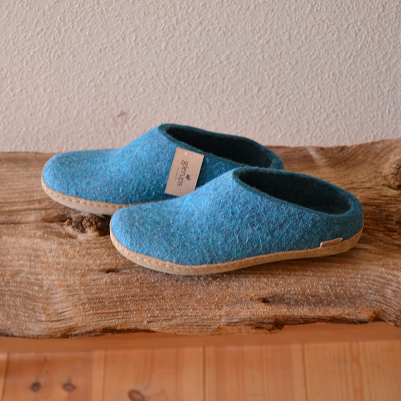 glerups SLIP-ON WITH LEATHER SOLE - スリッポン ルームシューズ