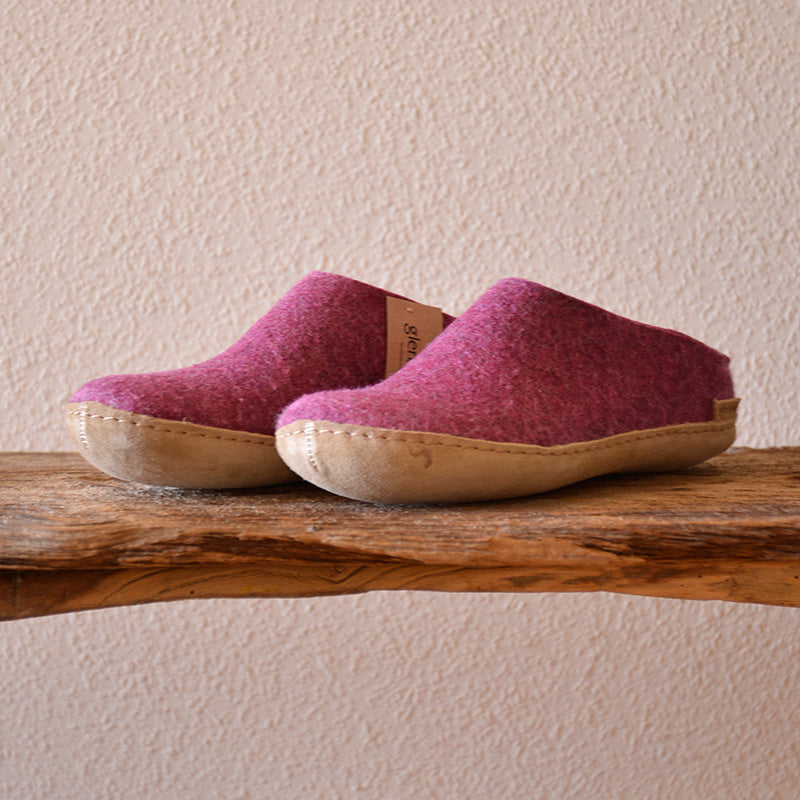 glerups SLIP-ON WITH LEATHER SOLE - スリッポン ルームシューズ