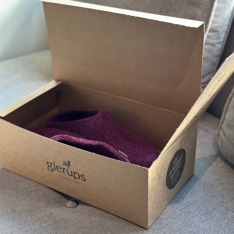 glerups SLIP-ON WITH LEATHER SOLE - スリッポン ルームシューズ