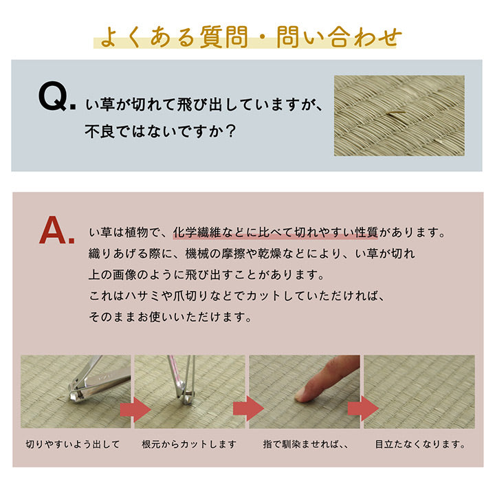 吸着シート付きい草ラグ ピタっとズレない!
