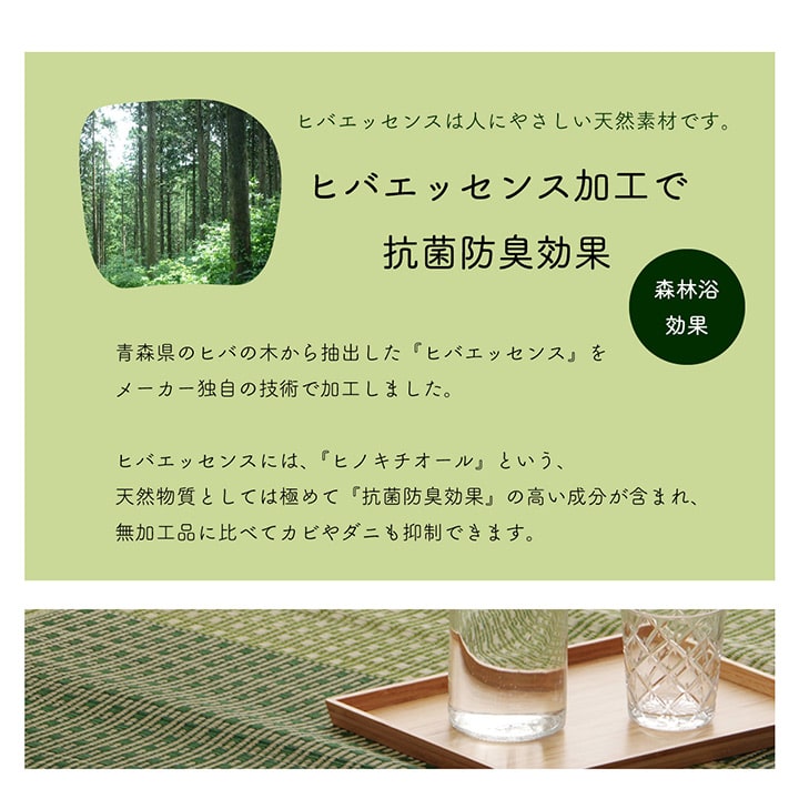 吸着シート付きい草ラグ ピタっとズレない!