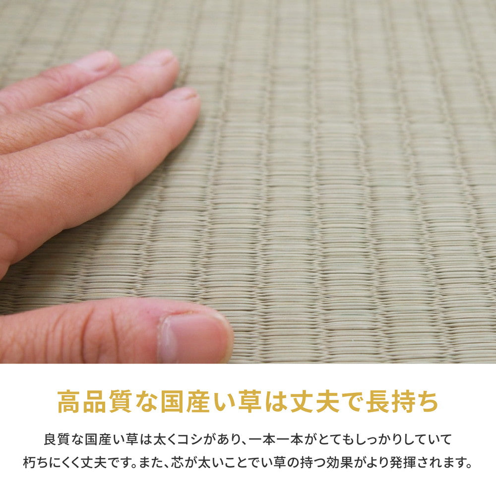 国産のい草と日本の職人の技術が織りなす引目織の上敷き 琥珀 江戸間サイズ