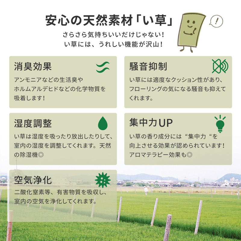 フリーカットできる い草上敷き みすず 江戸間サイズ(補修テープ付き)