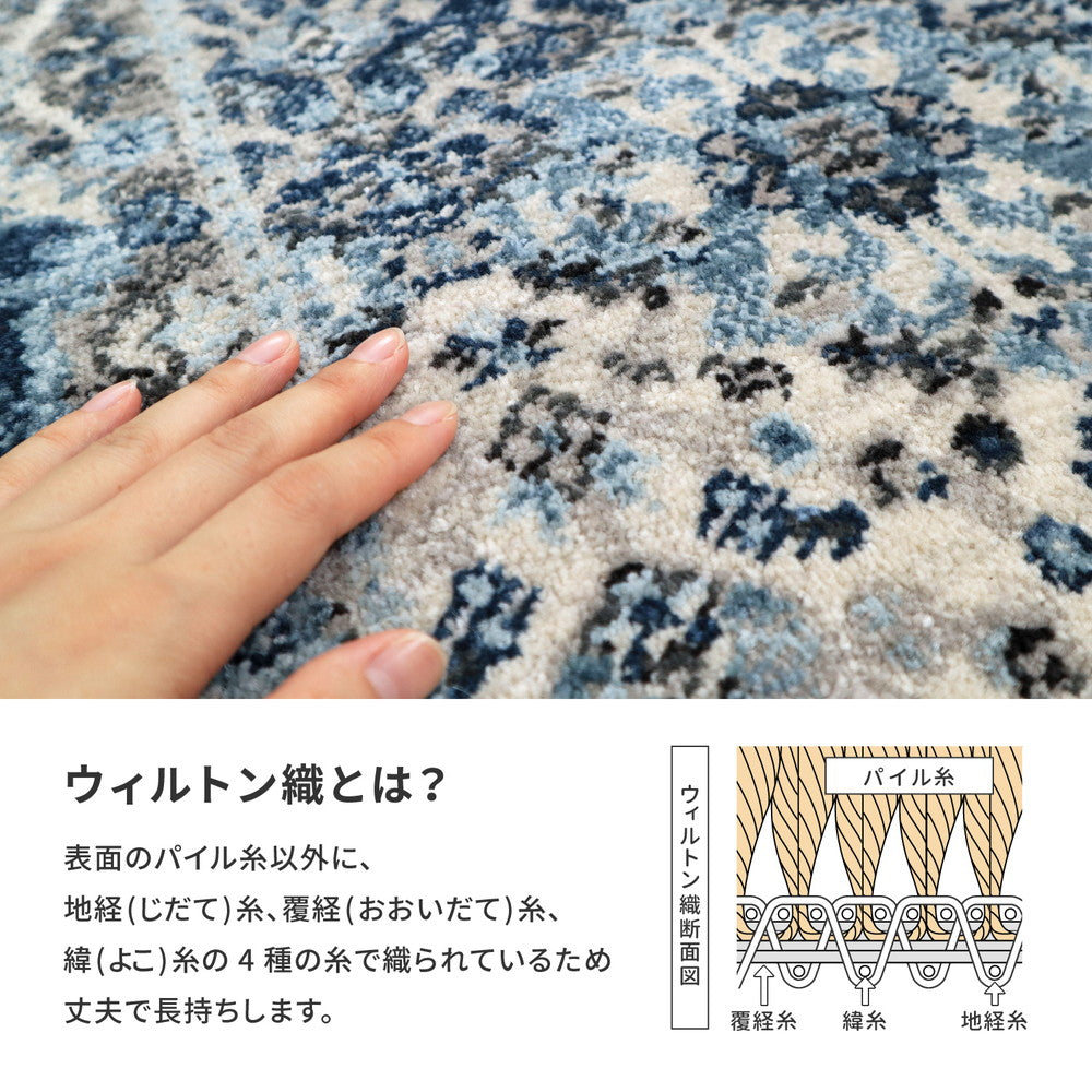 エスニックなデザインの玄関マット トルコ製ウィルトン織り RAKKAS