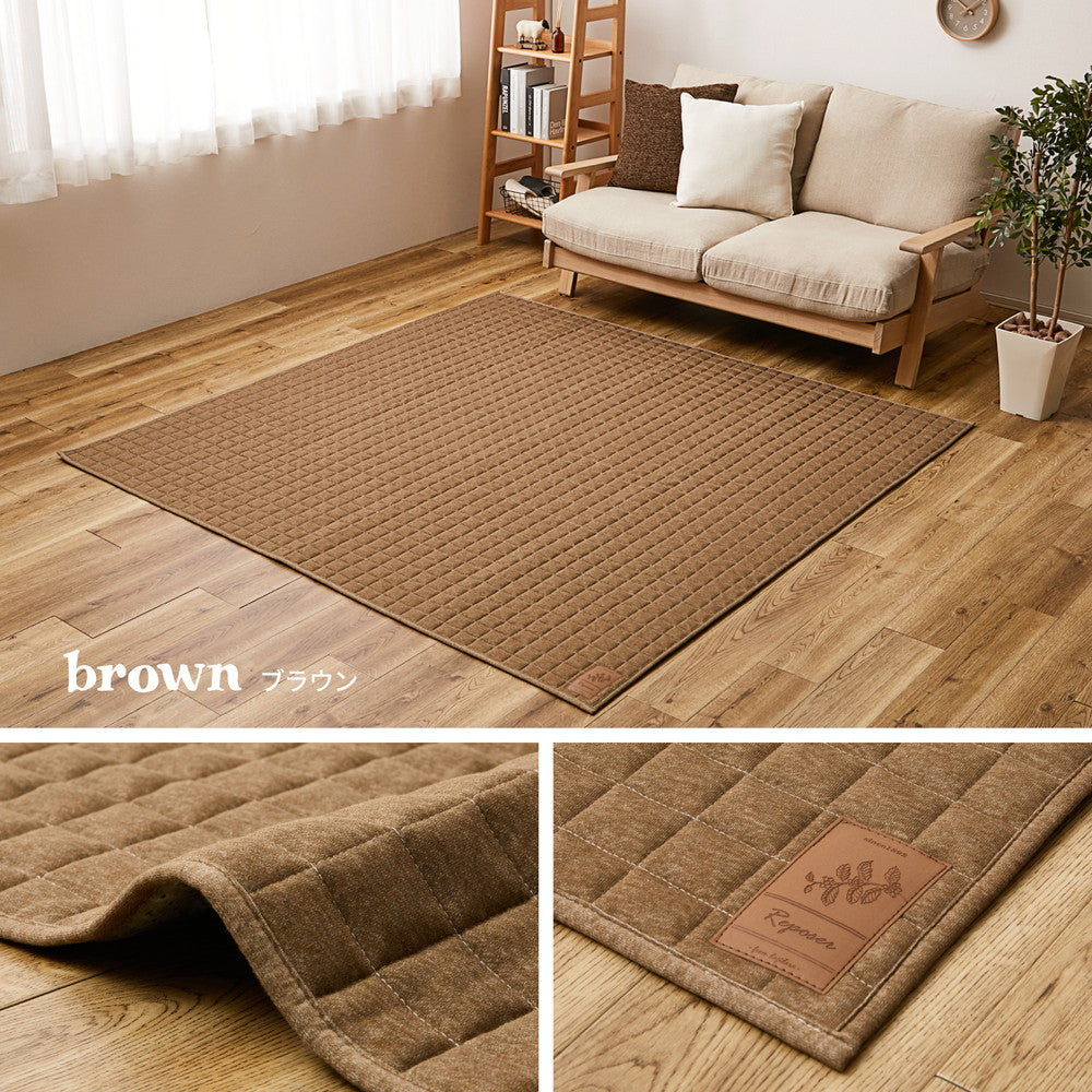 洗えるキルトラグ やわらか綿混のスウェット生地 ホットカーペットカバー