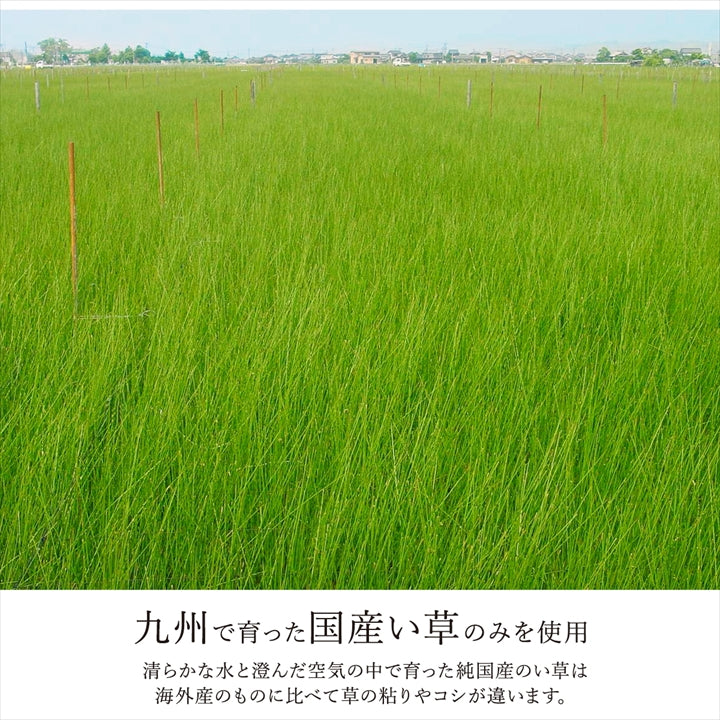 市松柄で洋室や和室にも敷きやすいデザインのい草ラグ 上敷き