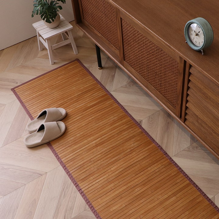 耐久性に優れた竹のキッチンマット 竹の素材感をいかしたバンブーマット