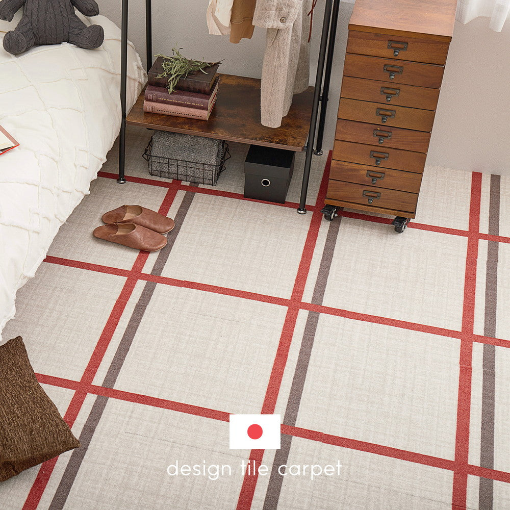 組み合わせ自由自在!パズル感覚でアレンジできるデザインタイルカーペット 約50×50cm