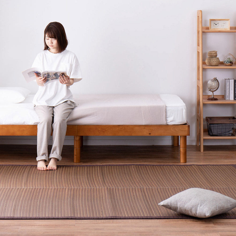 シンプルなデザインのい草ラグ 複数の染めい草を使用 南風