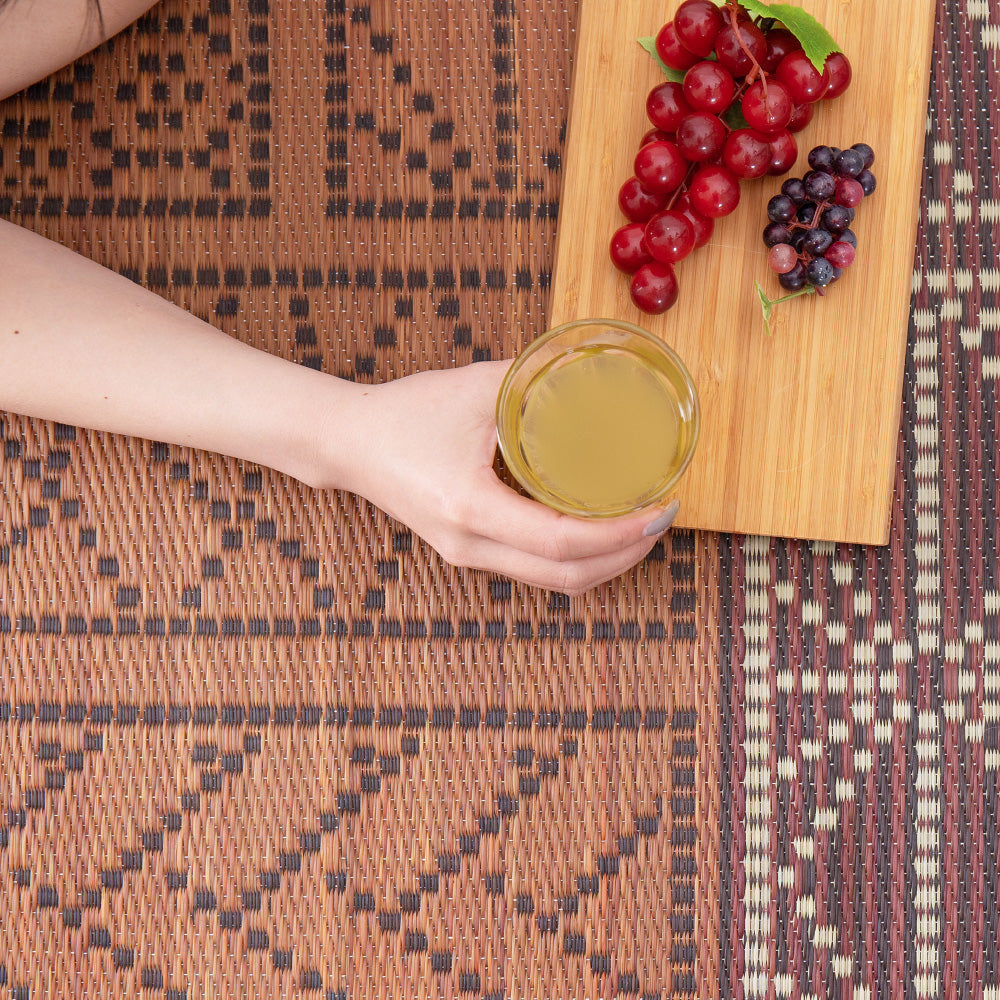 幾何柄と高級感を表現したい草ラグ 伊勢型紙の繊細な柄を表現 伊勢 裏貼り