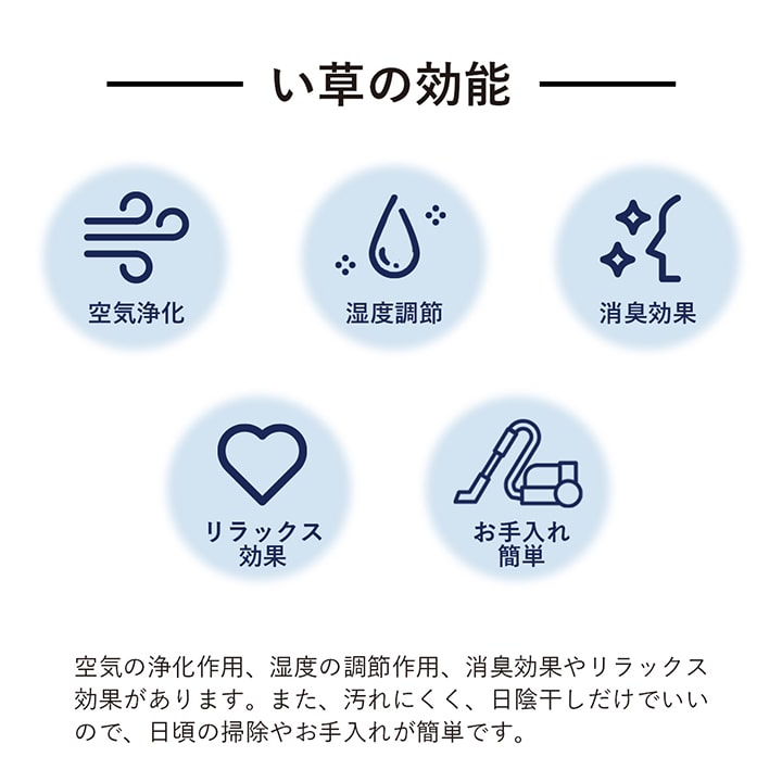 織りで市松柄を表現したシンプルなデザインの国産い草ラグ 滑り止め加工付き ラグサイズ