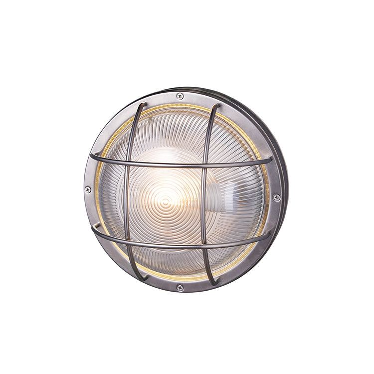 ウォールランプ Navy base-round wall - ネイビーベース ラウンドウォールランプ(コードなし / 屋内・屋外兼用)