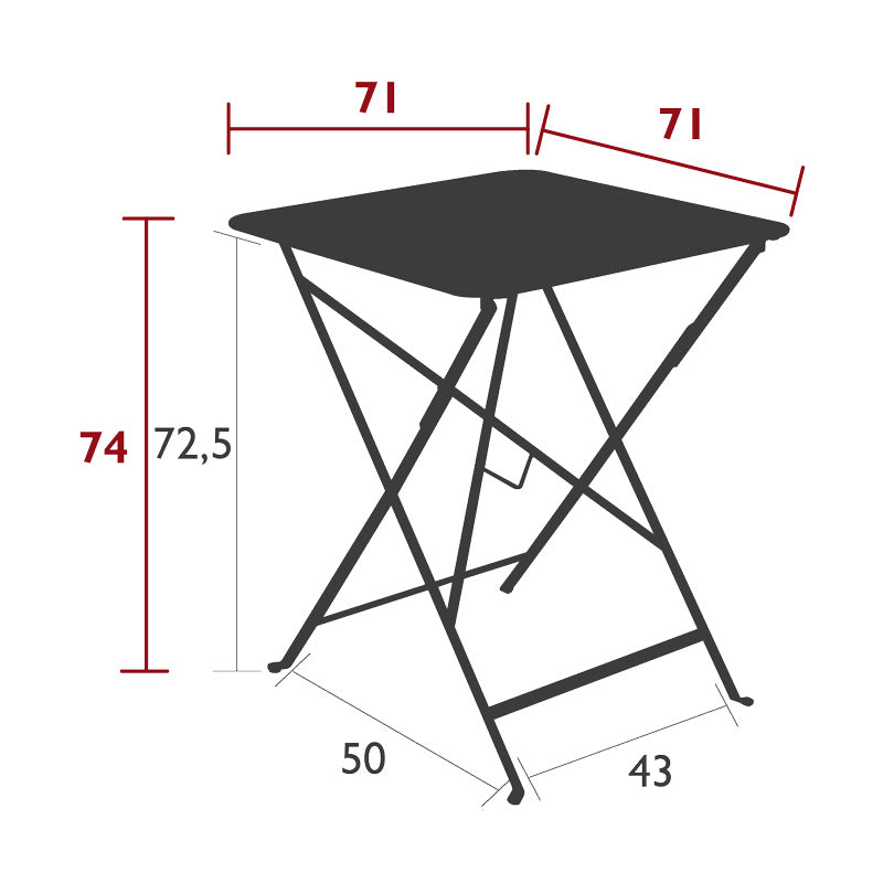 Fermob Bistro Table Large - フェルモブ ビストロ スクエアテーブル 正方形 71×71cm ガーデンテーブル