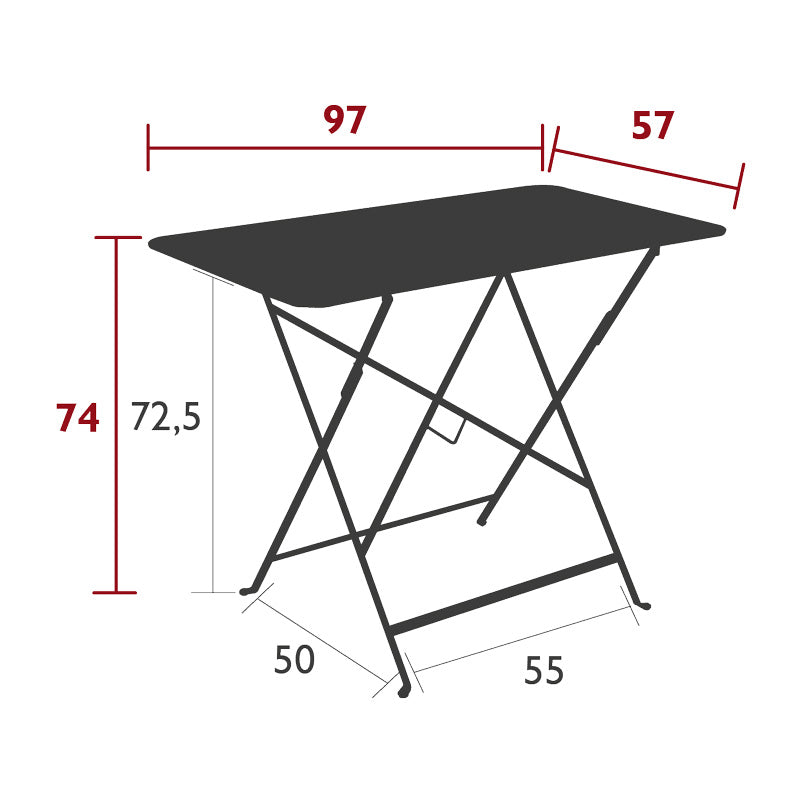 Fermob Bistro Table Small - フェルモブ ビストロ スクエアテーブル 長方形 97×57cm ガーデンテーブル
