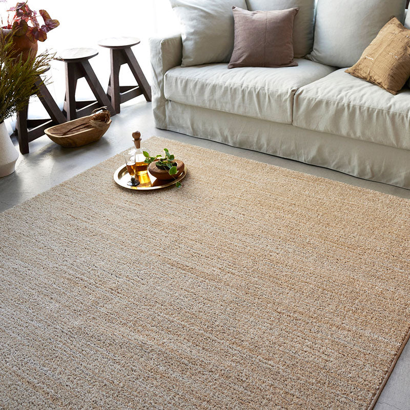 どんなお部屋にも合わせやすい洗える無地のラグ Ecru - エクリュ