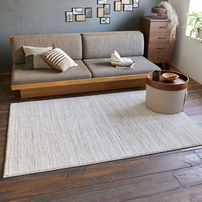 どんなお部屋にも合わせやすい洗える無地のラグ Ecru - エクリュ
