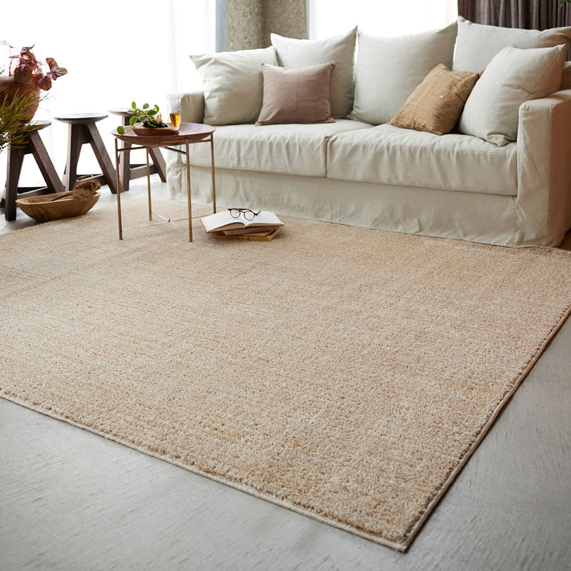 どんなお部屋にも合わせやすい洗える無地のラグ Ecru - エクリュ