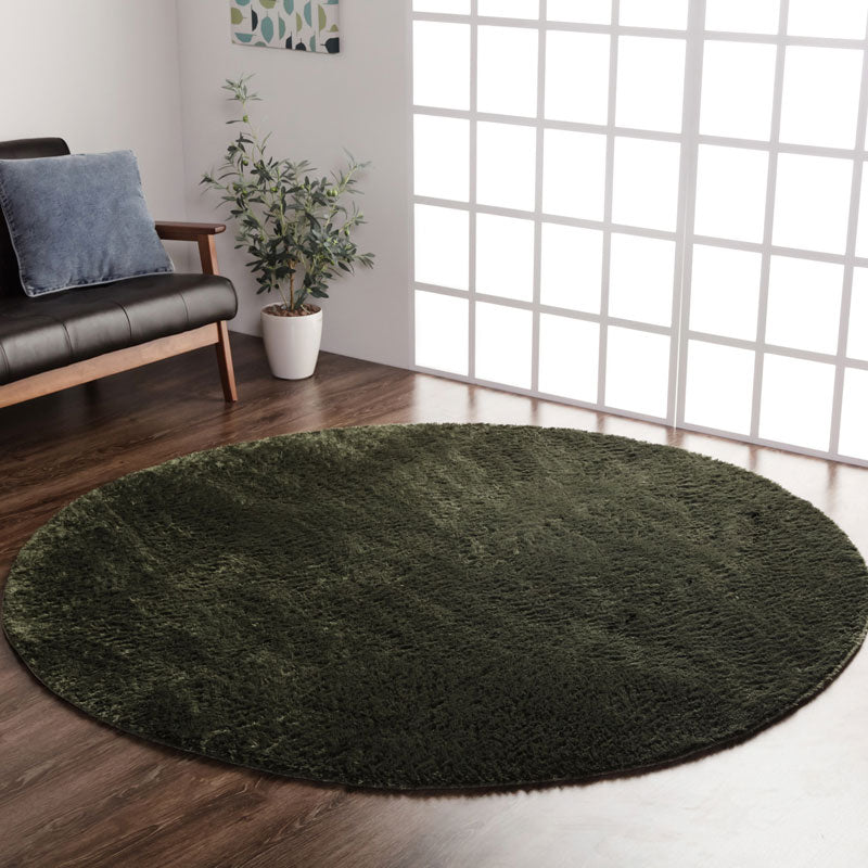 洗えるシャギーラグ カラー豊富でお部屋に合わせやすい ラルジュ(円形・楕円形)