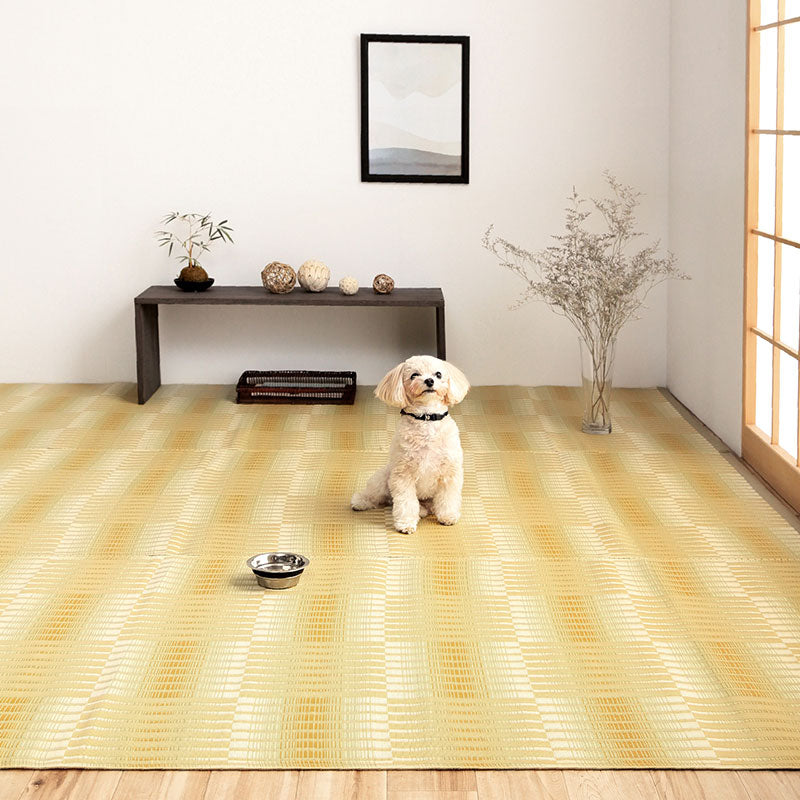 ペット対応の水洗いできるカーペット汚れに強く耐久性抜群!い草風デザイン 江戸間・本間サイズ