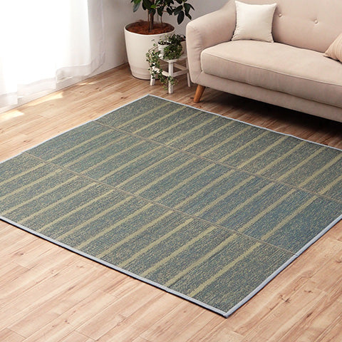 シンプルなボーダー柄のい草ラグ シルフ