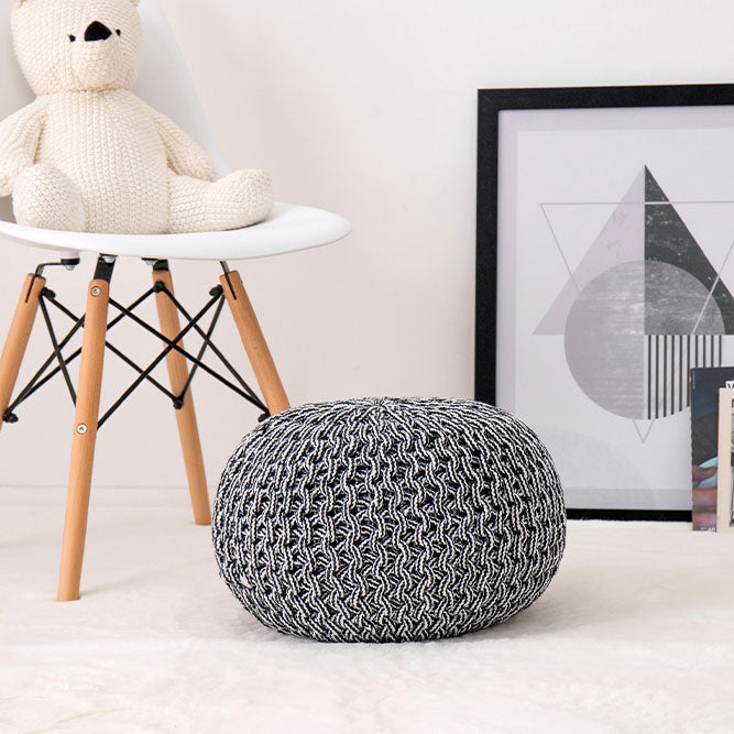 インド綿100%編み込みスツール コットンプフ