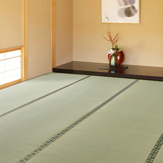 国産のい草と日本の職人の技術が織りなす引目織の上敷き 天草 団地間サイズ