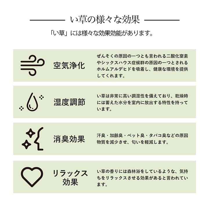 格子柄のい草カーペット 裏面不織布 団地間サイズ