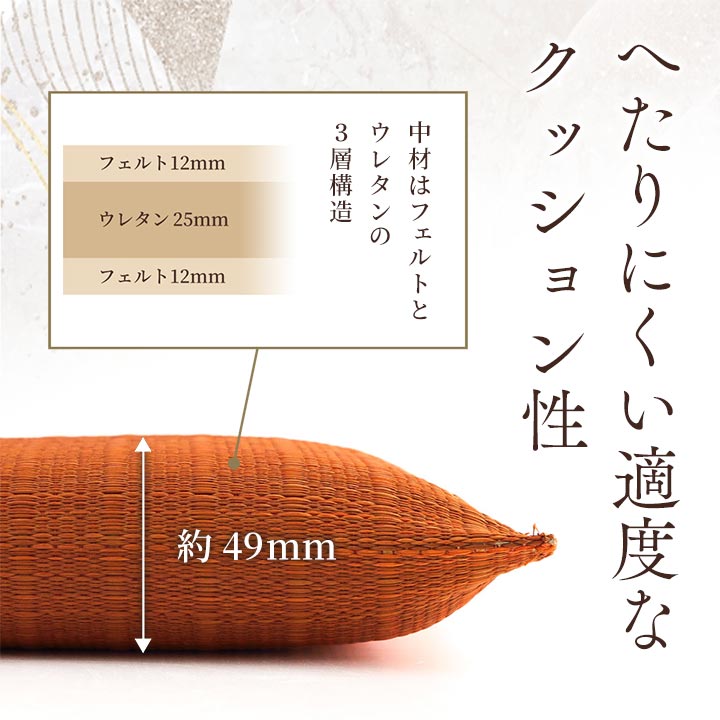 和風モダンでシンプルない草座布団 大紬 い草座布団 55×55cm(5枚組)