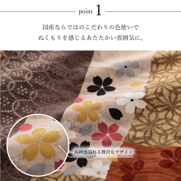 【掛敷セット】和柄のこたつ布団掛敷セット 京好み 日本製のプリントらしい上質な質感と繊細な文様 こたつ掛け布団と敷き布団2点セット