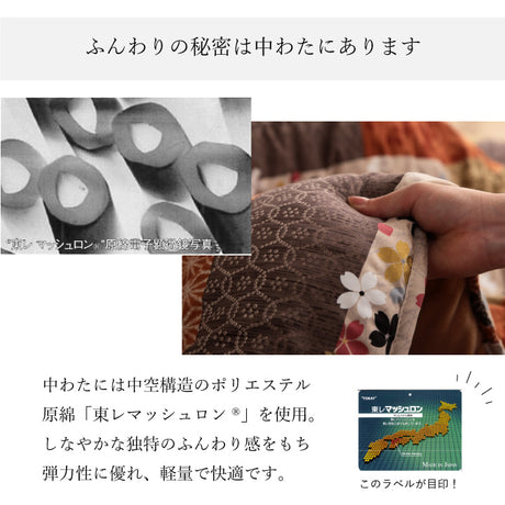 【掛敷セット】和柄のこたつ布団掛敷セット 京好み 日本製のプリントらしい上質な質感と繊細な文様 こたつ掛け布団と敷き布団2点セット