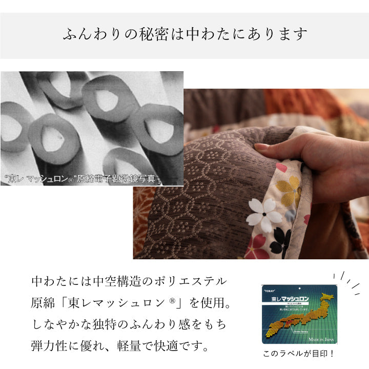 和柄のこたつ布団掛敷セット 京好み 日本製のプリントらしい上質な質感