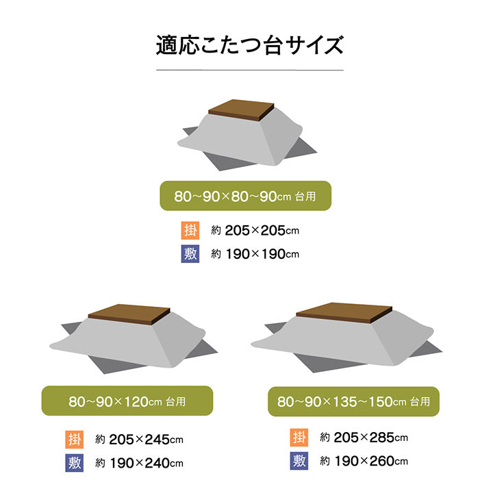 パッチワーク風デザインのこたつ布団掛敷セット ムーブ