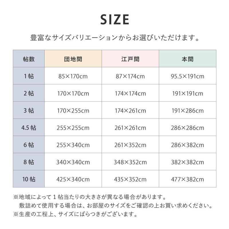 洗えるい草風カーペット 涼風 江戸間サイズ 手軽に洗える素材でいつでもキレイ
