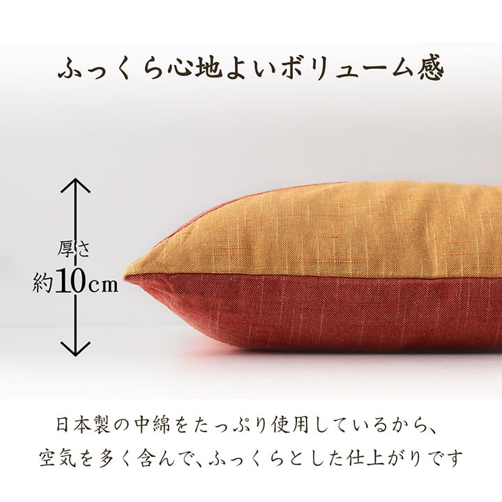 座布団 バイカラーの日本製座布団 綿100%の柔らかな肌触り 60×60cm