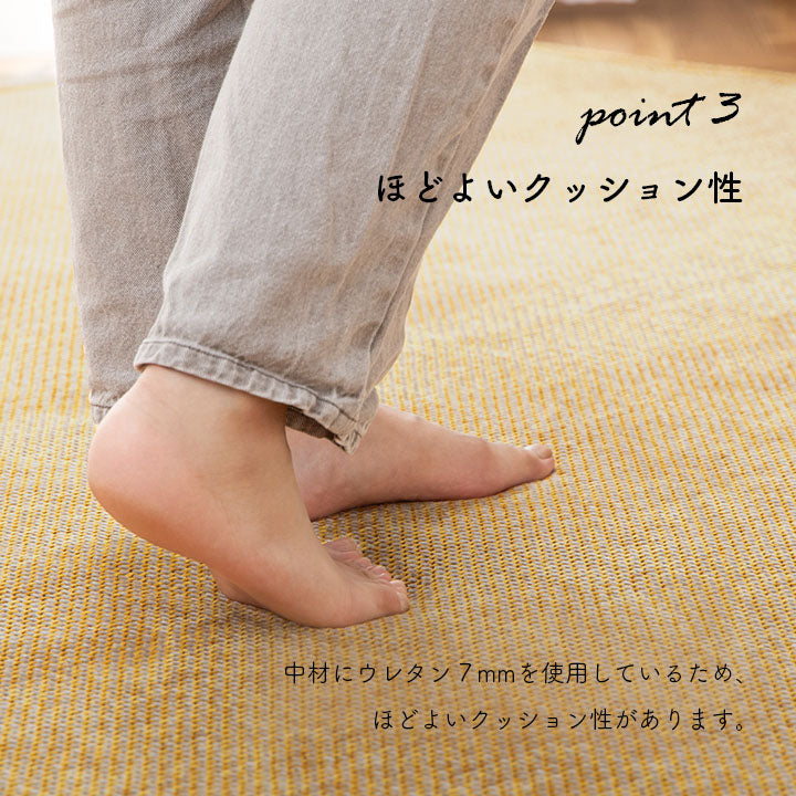 シェニール織で繊細な凹凸を表現したしなやかな手触りのラグ
