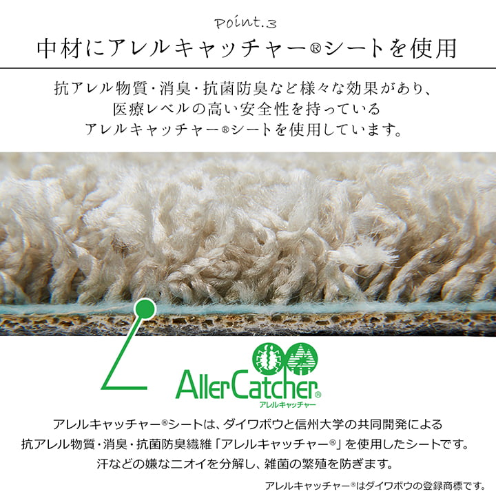 ナイロン100％の国産ラグ 防炎・抗菌・防ダニで一年中快適に使える高耐久ラグ