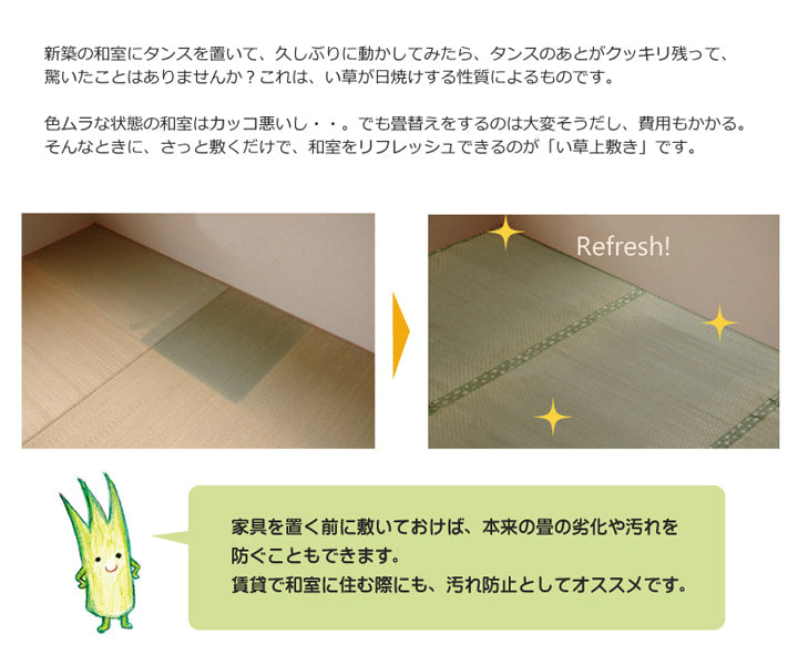 自分でカットできるい草上敷き 不知火 裏貼り加工 団地間サイズ