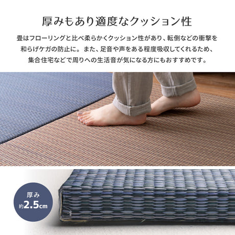 軽くて便利な置き畳 アジアンテイストのシンプルデザイン 南風  同色セット 約82×82×2.5cm