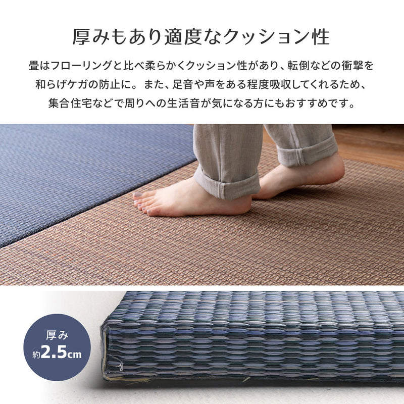 軽くて便利な置き畳 アジアンテイストのシンプルデザイン 南風  同色セット 約82×82×2.5cm