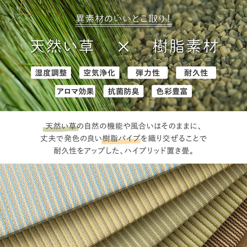 新素材で丈夫 天然い草×樹脂素材のハイブリッド置き畳 綾瀬 単品1枚